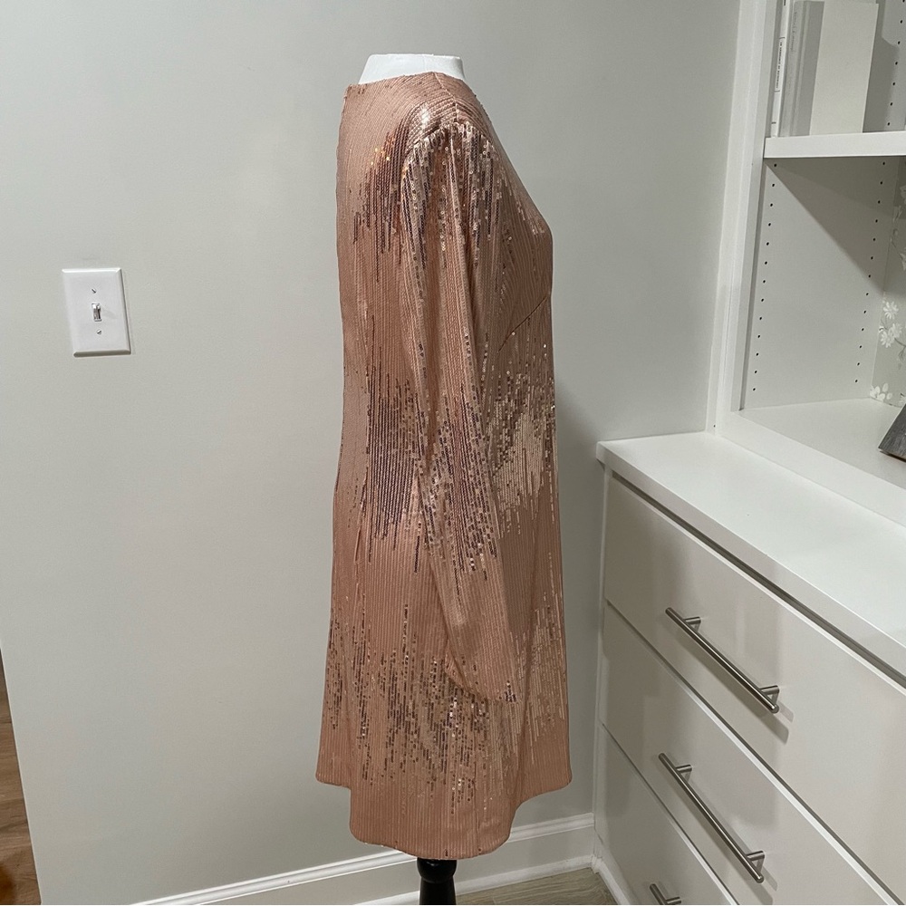 NWT Blush Pink Vince Camuto Sequin Dress Holiday Party Formal New Years Eve - Picture 7 of 14